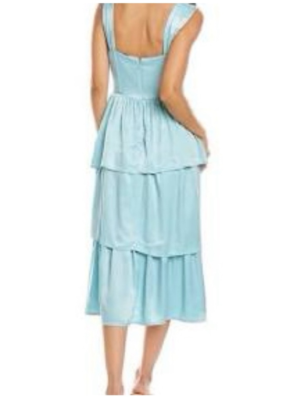 NWT WeWoreWhat Women Baby Blur Tiered Midi Corset Dress with Bust Cups Size S - Picture 2 of 12